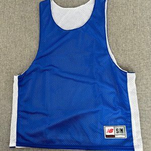 NB New Balance Lightweight Jersey Blue White S/M Adult Sleeveless Reversible Top